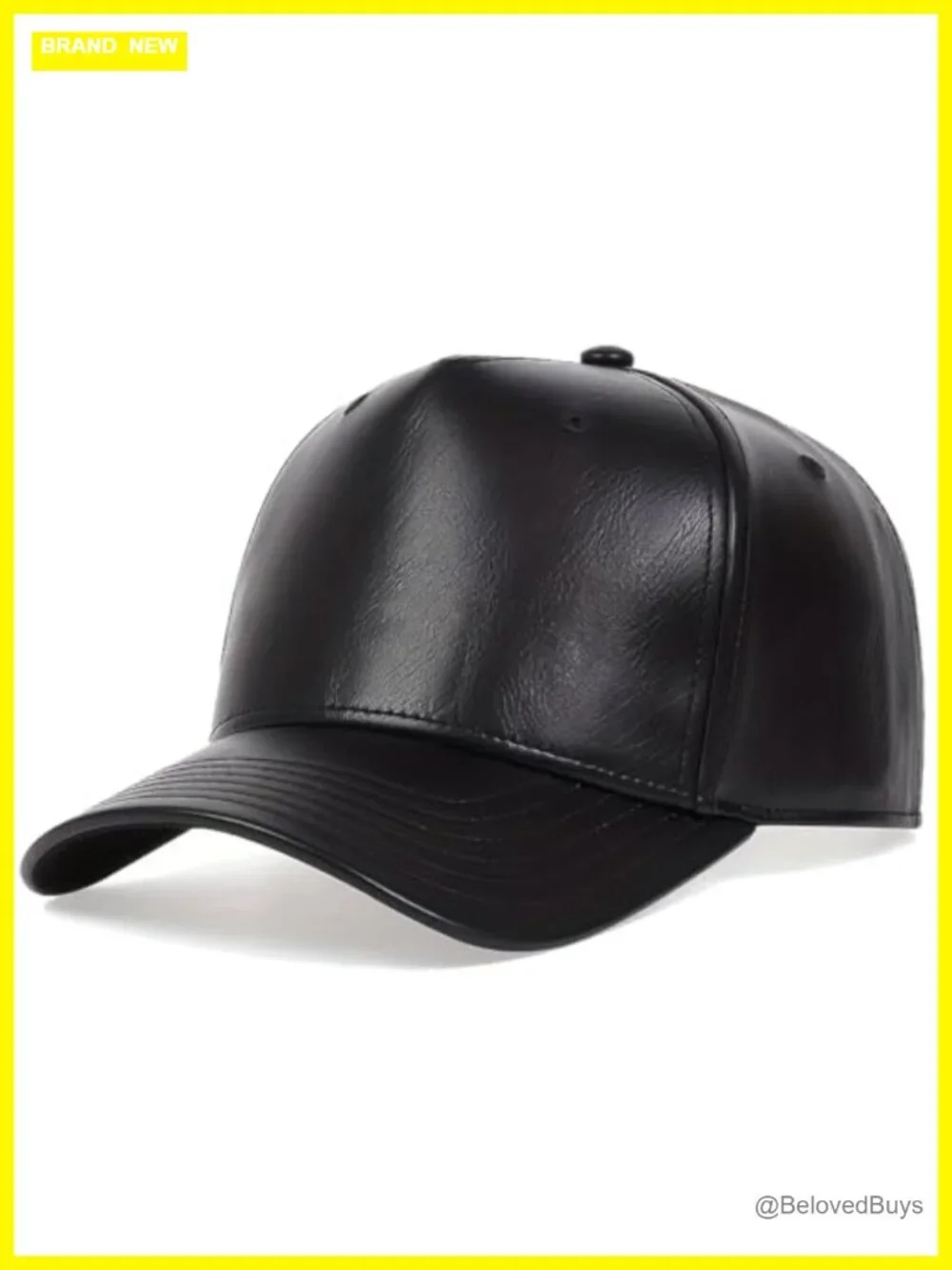 Faux Leather Baseball Cap, Adjustable PU Leather Outdoor Sport Hats